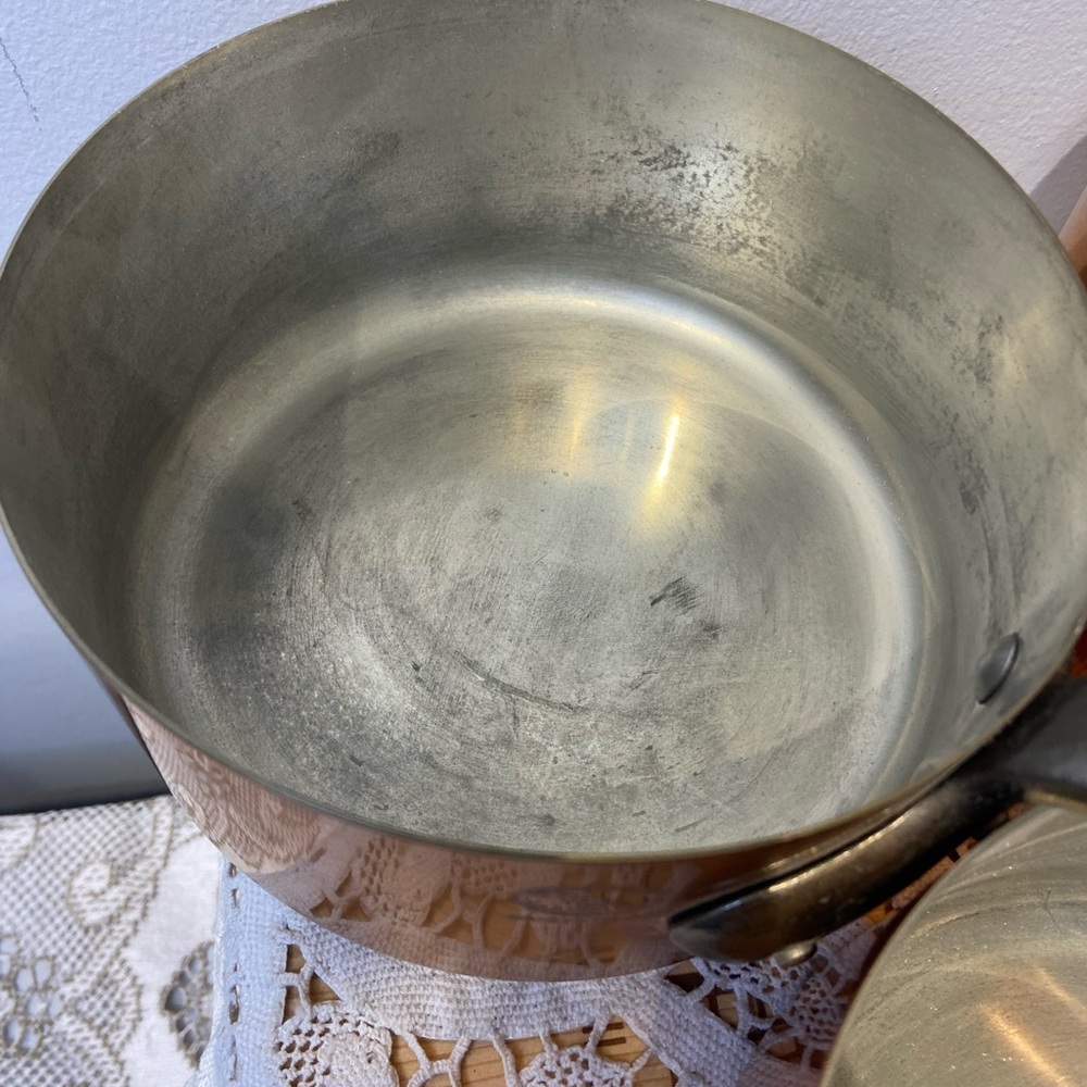 Set of 5 Copper Sauce Pans Made in France by Les Cuivres de Faucogney - Picture 8 of 11